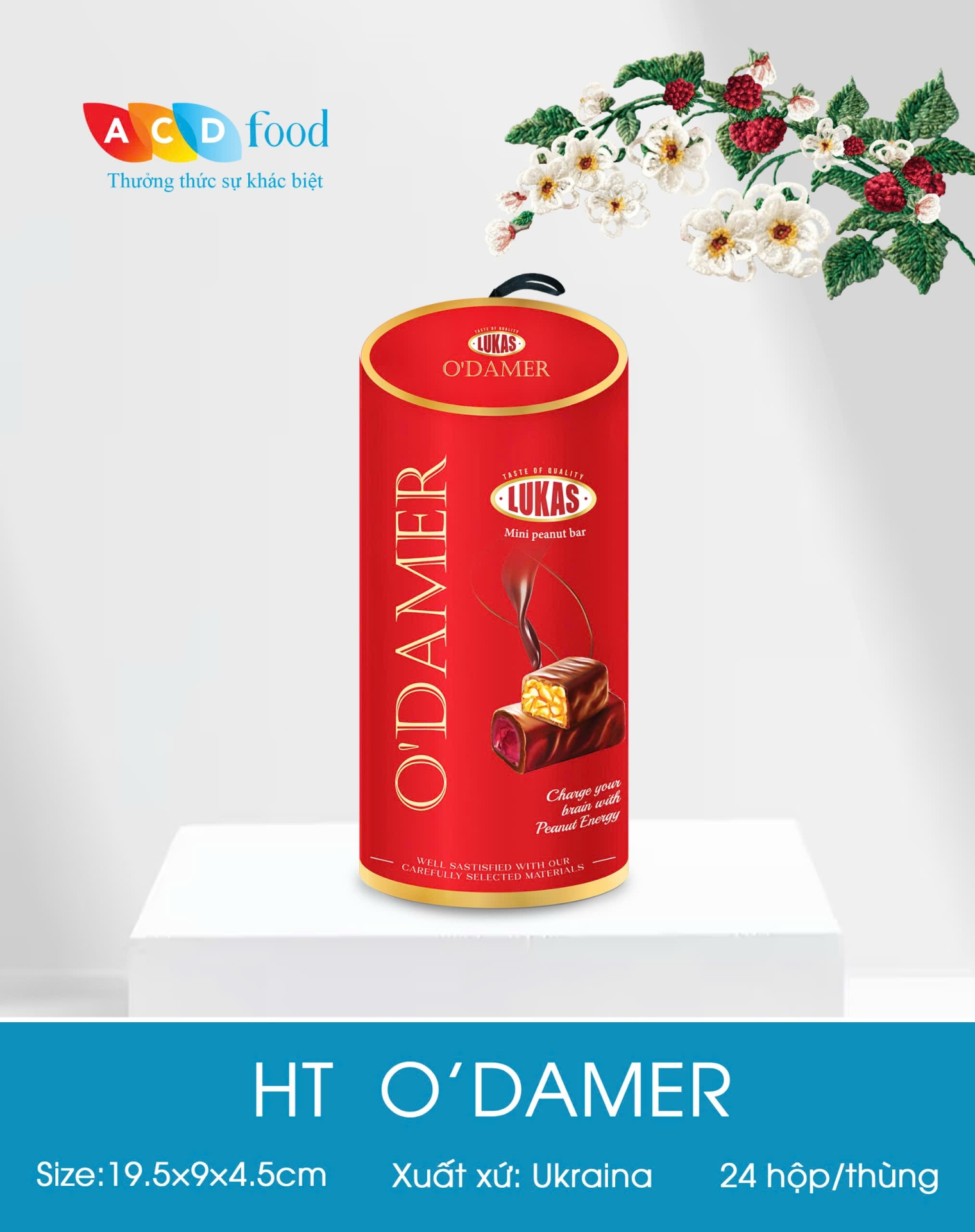 Socola hộp thiếc ống vát  O'damer 136g