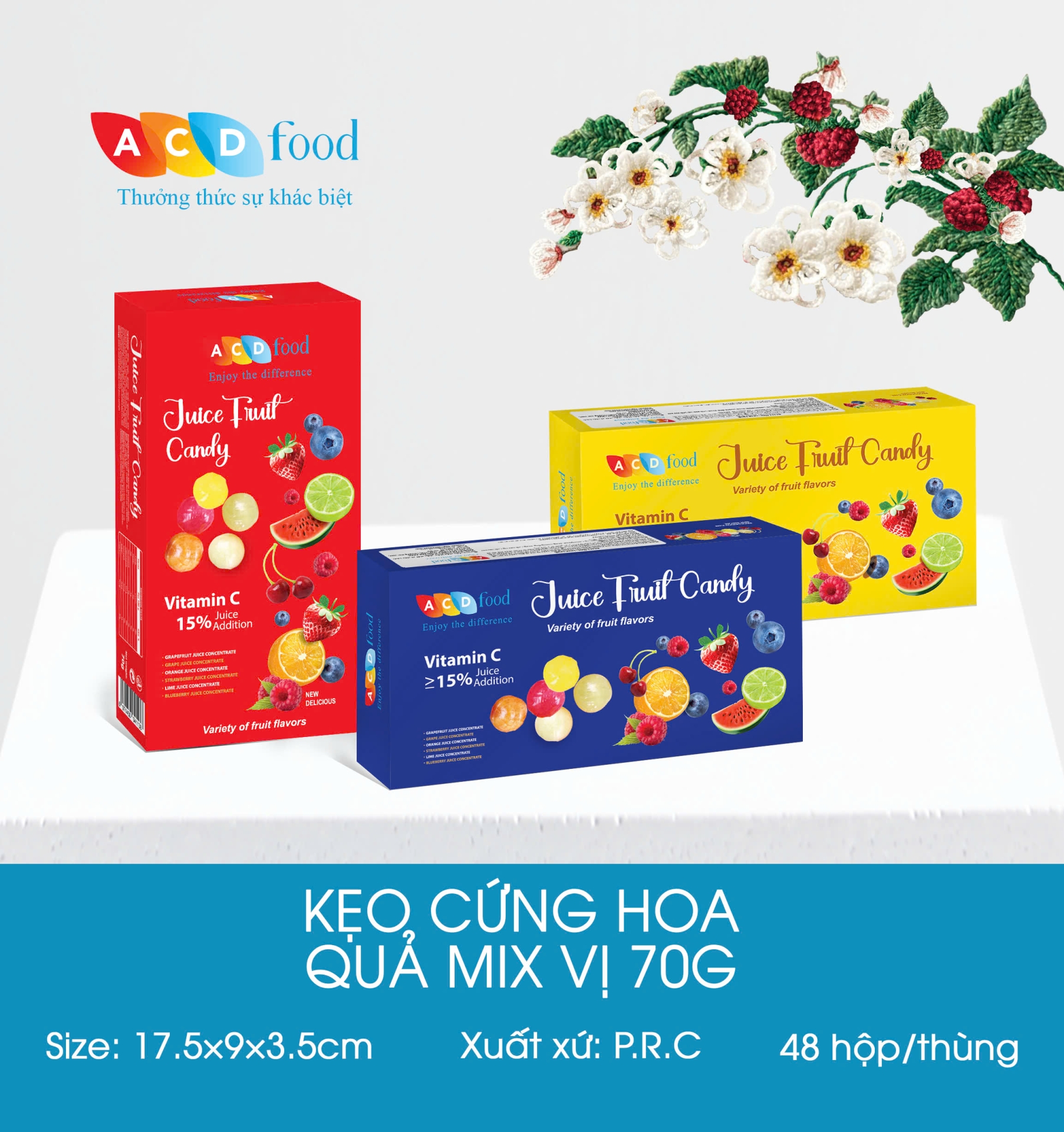 Kẹo cứng hoa quả mix vị 70g