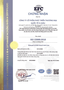Chứng nhận Tiêu chuẩn ISO 22000:2018
