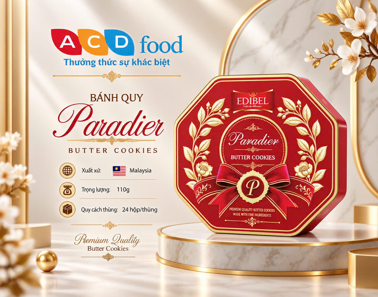 Bánh quy bơ Paradier 110g*24