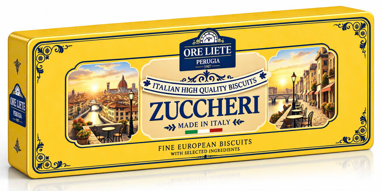 Bánh quy phủ hạt đường Zuccheri 126g*16