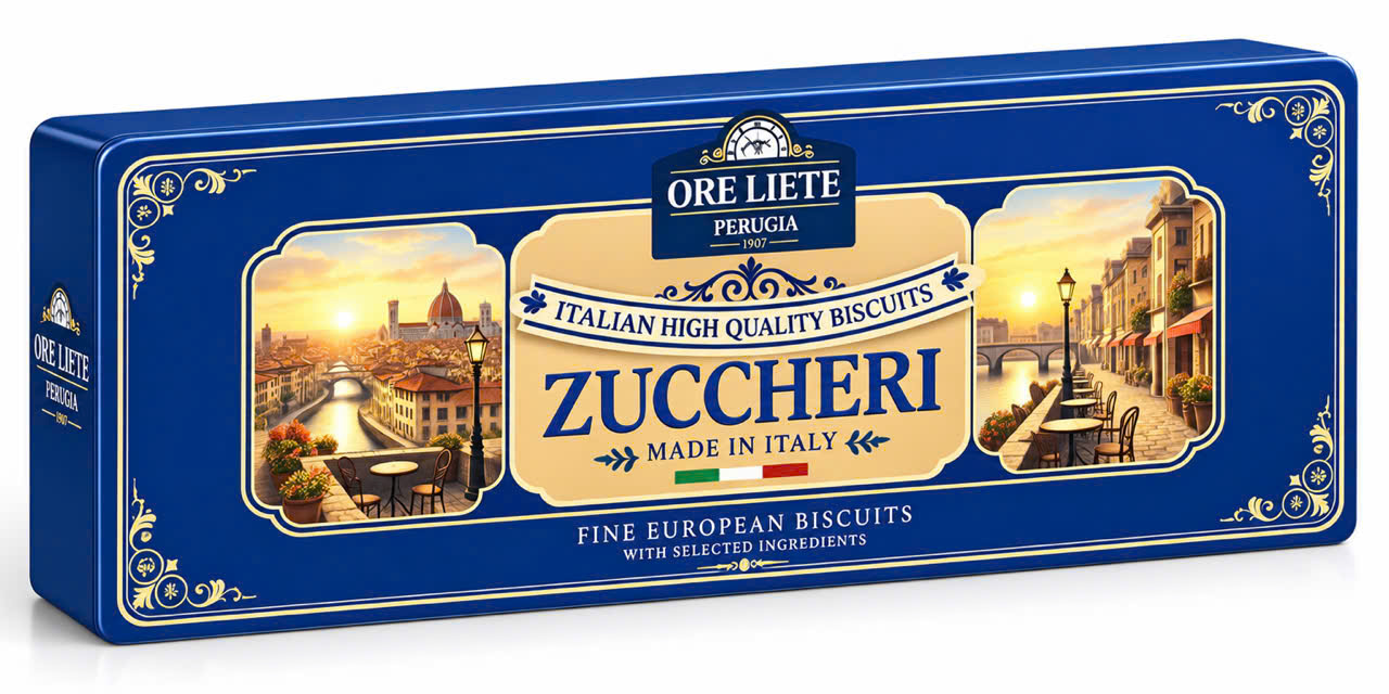 Bánh quy phủ hạt đường Zuccheri 126g*16