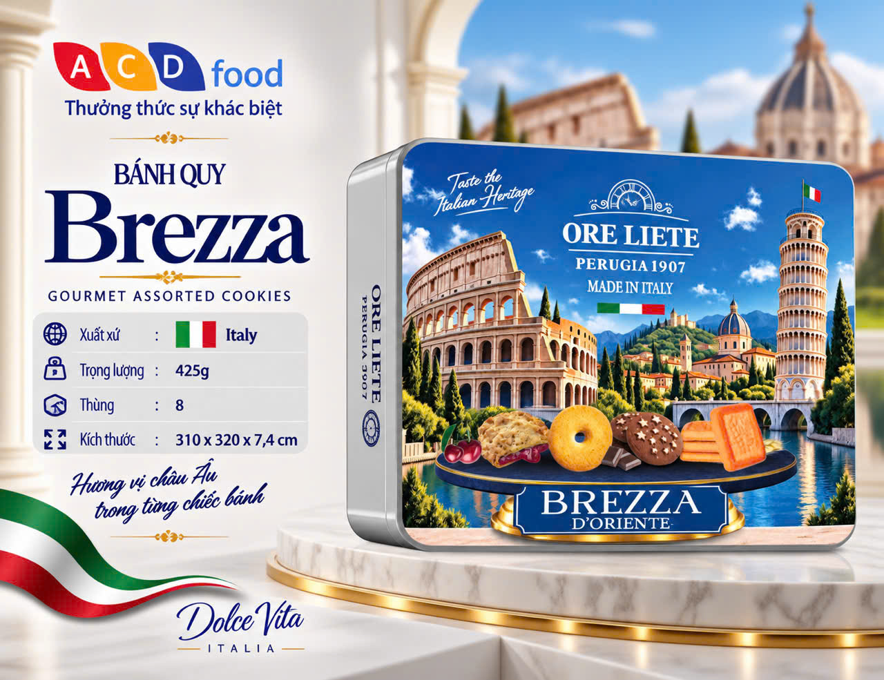 Bánh quy hỗn hợp Brezza D'oriente 425g*8