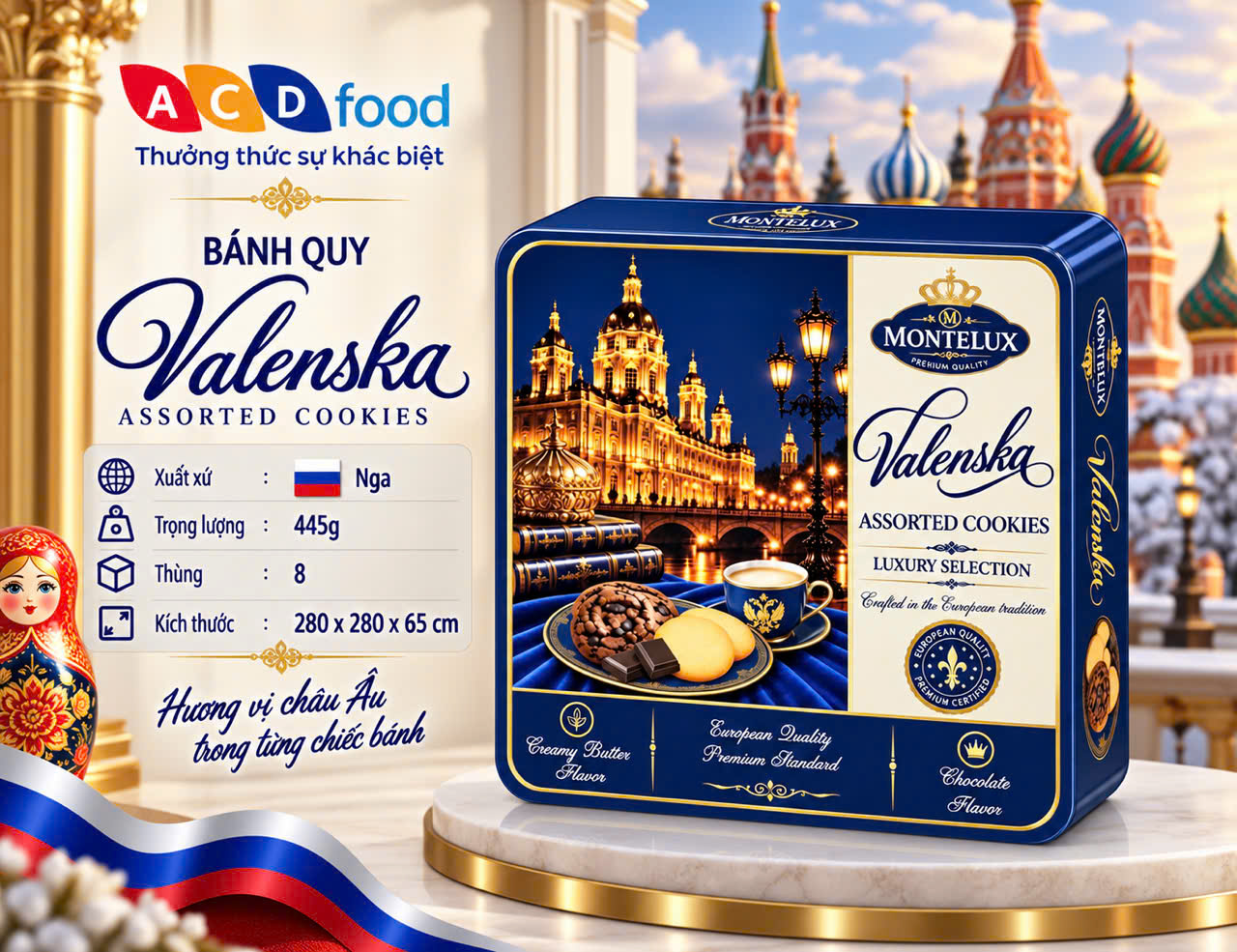 Bánh quy hỗn hợp Valenska 445g*10