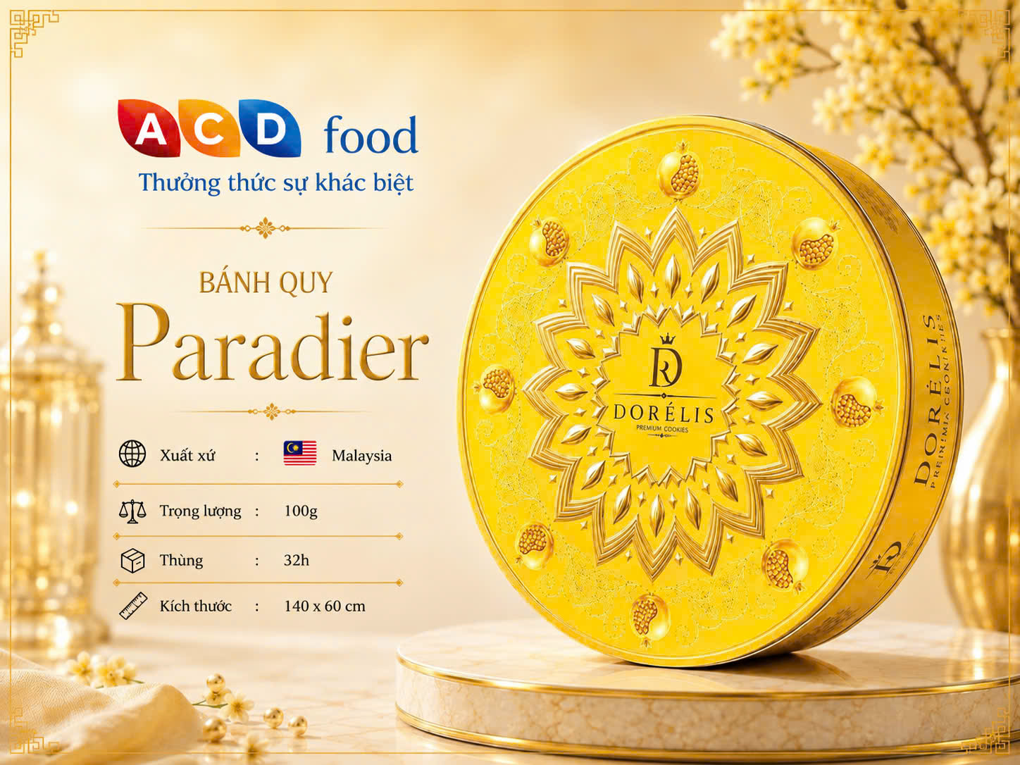 Bánh quy bơ Paradier 100g x 32