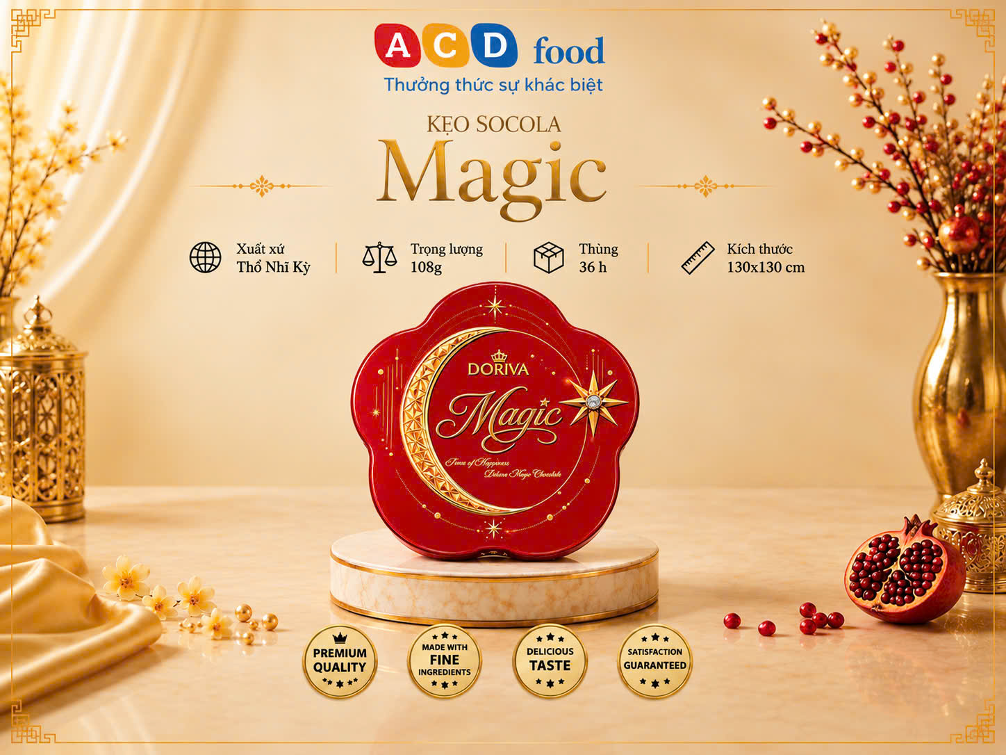 Kẹo socola sữa Magic mix vị 108g*36