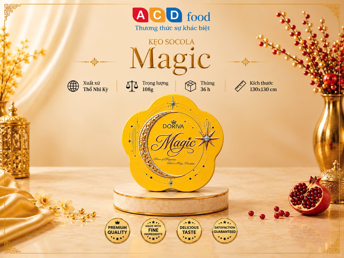 Kẹo socola sữa Magic mix vị 108g*36