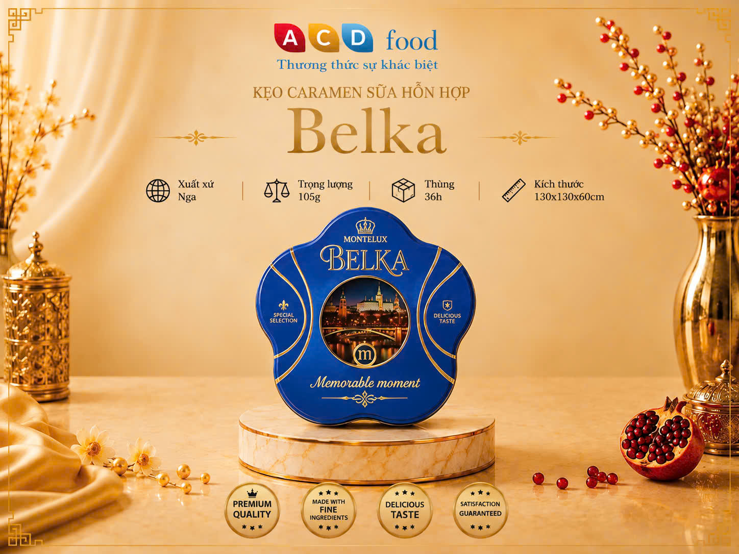 Kẹo Caramen sữa hỗn hợp Belka 105g*36