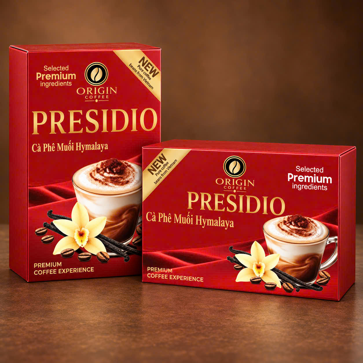 Cà phê muối Hymalaya 162g*36 - Hộp giấy (Đỏ, Vàng, Xanh)