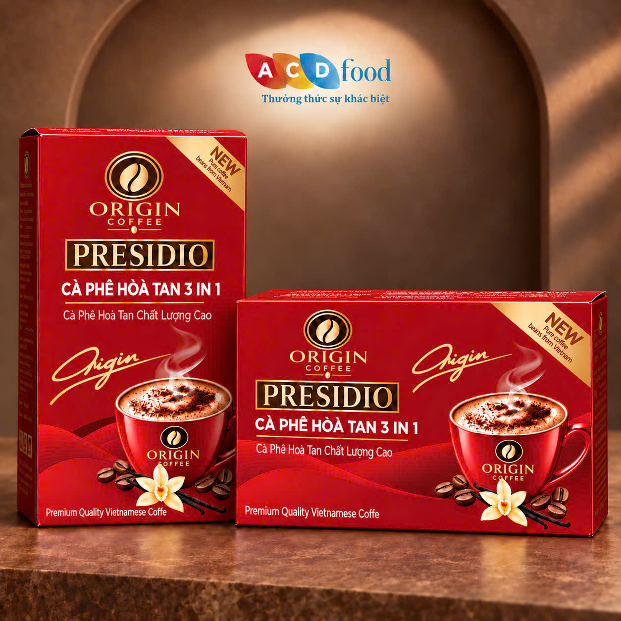 Cà phê hòa tan 3in1 90g*36 - Hộp giấy nhỏ (Đỏ, Vàng, Xanh)