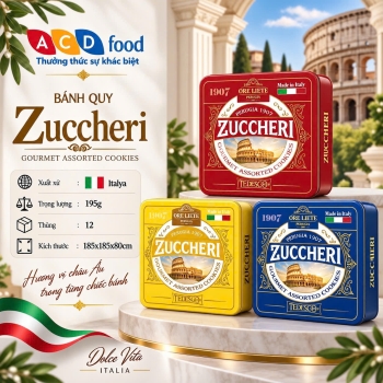 Bánh quy phủ hạt đường Zuccheri 195g*12