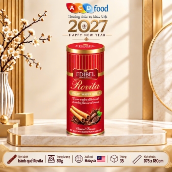 Bánh quế Rovita vị Socola 80g x 35