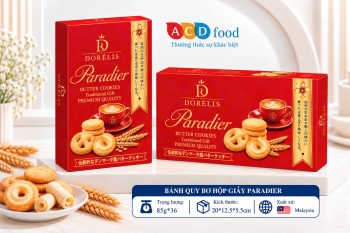Bánh quy bơ Paradier 85g*36 - Hộp giấy ngắn (Đỏ, Vàng, Xanh)