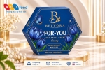 Kẹo hoa quả vị hỗn hợp For You 100g*24- Hộp giấy lục giác (Đỏ, Vàng, Xanh)