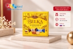 Kẹo Caramen sữa hỗn hợp Belka 80g*36 - Hộp giấy vuông (Đỏ, Vàng, Xanh)
