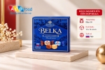 Kẹo Caramen sữa hỗn hợp Belka 80g*36 - Hộp giấy vuông (Đỏ, Vàng, Xanh)