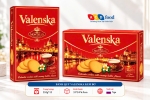 Bánh quy Valenska kem bơ 252g*12 - Hộp giấy (Đỏ, Vàng, Xanh)