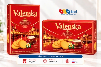 Bánh quy Valenska kem bơ 252g*12 - Hộp giấy (Đỏ, Vàng, Xanh)