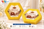 Kẹo Caramen sữa hỗn hợp Belka 105g*24 - Hộp giấy lục giác (Đỏ, Vàng, Xanh)