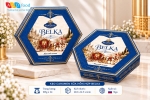 Kẹo Caramen sữa hỗn hợp Belka 105g*24 - Hộp giấy lục giác (Đỏ, Vàng, Xanh)