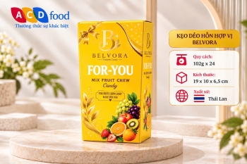 Kẹo hoa quả vị hỗn hợp For You 102g*24 - Hộp giấy hình thang (Đỏ, Vàng, Xanh)